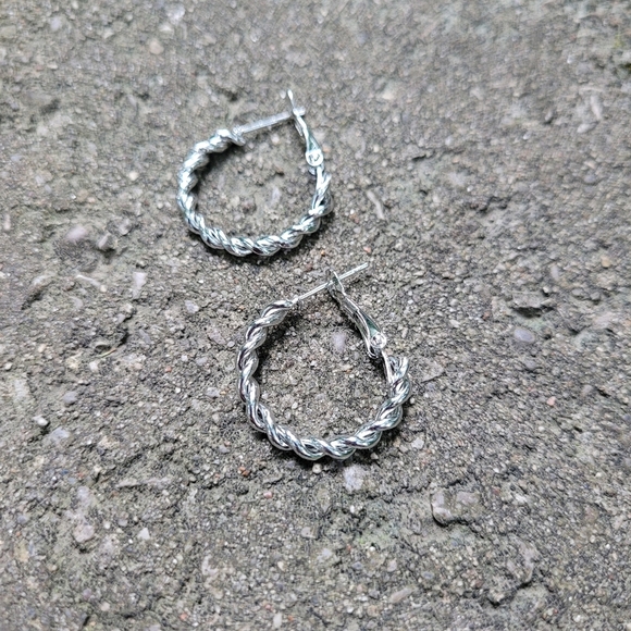 2 for $14! Silver Hoop Earrings NWOT - Picture 2 of 3